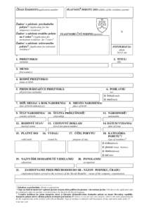 Application for the temporary or permanent rezidence