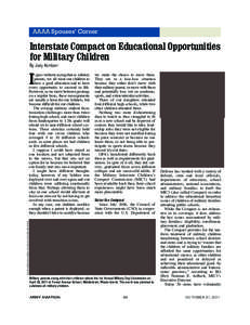 OCT 11 Section 2_June04.qxd[removed]:10 PM Page 66  AAAA Spouses’ Corner Interstate Compact on Educational Opportunities for Military Children