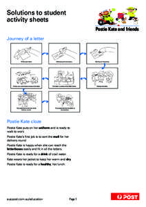 Solutions to student activity sheets Postie Kate and friends Journey of a letter  Writing the letter.