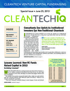 CLEANTECH VENTURE CAPITAL FUNDRAISING Special Issue 얖 June 25, 2013 INSIDE Big cleantech fund moves[removed]