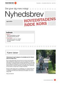 Nyhedsbrev – Hovedstadens Røde Kors – AprilDet giver dig mere indsigt Nyhedsbrev April 2012