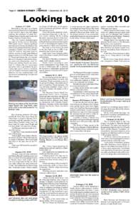 Page 4 • CEDAR STREET  Times • December 24, 2010 Looking back at 2010 January 1-7, 2010