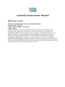 Microsoft Word - Maryland Community Connect.doc