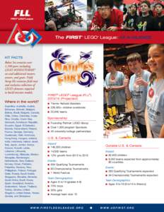 The FIRST LEGO League: At-A-Glance ® ®  KIT FACTS