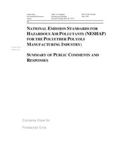 Emission standards / Air pollution in the United States / United States Environmental Protection Agency / Air dispersion modeling / Clean Air Act / Volatile organic compound / National Emissions Standards for Hazardous Air Pollutants / Title 40 of the Code of Federal Regulations / Pollution / Air pollution / Environment