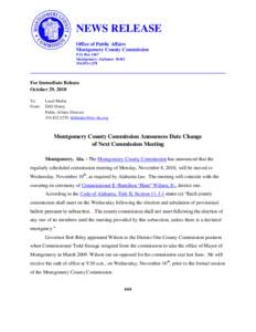 NEWS RELEASE Office of Public Affairs Montgomery County Commission P.O. Box 1667 Montgomery, Alabama[removed]1270