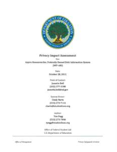 Privacy Impact Assessment   For: Aspire Resources Inc. Federally Owned Debt Information System (NFP-ARI)