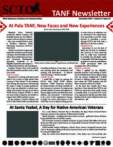 TANF Newsletter  Southern California Tribal Chairmen’s Association December 2014 – Volume 17 Issue 12