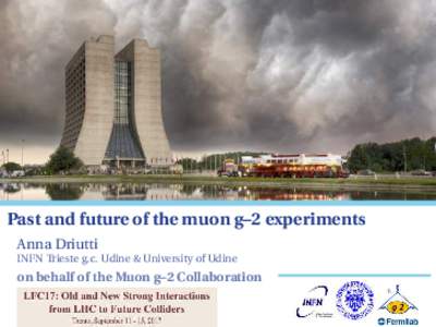 Past and future of the muon g–2 experiments Anna Driutti INFN Trieste g.c. Udine & University of Udine on behalf of the Muon g–2 Collaboration