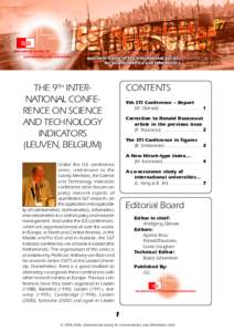 THE 9TH INTERNATIONAL CONFERENCE ON SCIENCE AND TECHNOLOGY INDICATORS (LEUVEN, BELGIUM)  CONTENTS