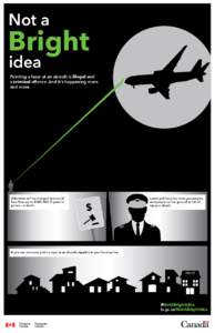 Not a  Bright idea  Pointing a laser at an aircraft is illegal and