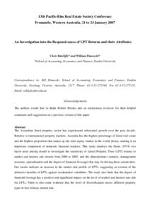 Mathematical finance / Financial markets / Financial risk / Real estate / Australian real estate investment trust / Real estate investment trust / Yield / Beta / Capital asset pricing model / Financial economics / Economics / Finance