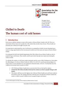 CHILLED TO DEATH  March 2015 Westgate House 2a Prebend Street