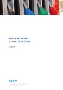 Pénurie de pétrole et mobilité en Suisse Daniele Ganser Ernst Reinhardt  Schweizerische Akademie der Technischen Wissenschaften