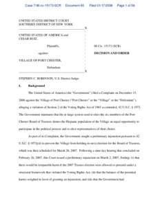 Instant-runoff voting / Politics of the United States / United States / Port Chester /  New York / Voting Rights Act / Thornburg v. Gingles