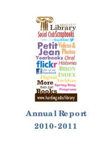 Annual Report[removed] Brackett Library Annual Report Table of Contents