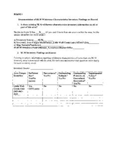 Wilderness study area / Human geography / Protected areas of the United States / Wilderness / Public land