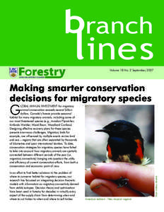 branch l ines Volume 18 No. 2 September, 2007 Making smarter conservation decisions for migratory species