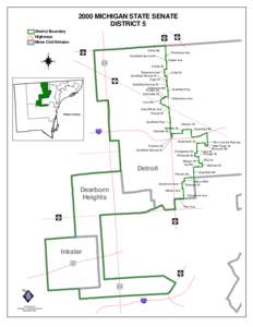 2000 MICHIGAN STATE SENATE DISTRICT 5 District Boundary Highways Minor Civil Division