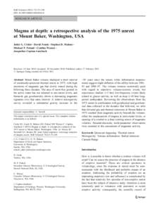 Bull Volcanol:175–189 DOIs00445RESEARCH ARTICLE  Magma at depth: a retrospective analysis of the 1975 unrest