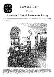 NEWSLETTER Of The Afnerican Musical Instrument Vol. 5, No.1