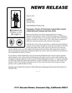 NEWS RELEASE June 29, 2012 Contact: Dave Roemer[removed]FOR IMMEDIATE RELEASE: