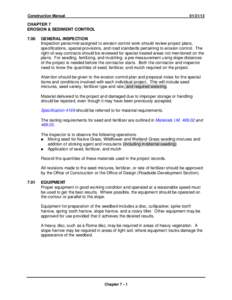 Construction Manual[removed]CHAPTER 7 EROSION & SEDIMENT CONTROL