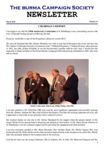 The burma Campaign Society March 2010 NEWSLETTER  Number 15