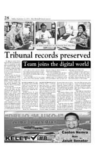 28  Friday, November 13, 2015 — The Marshall Islands Journal Tribunal records preserved The Marshall Islands Nuclear