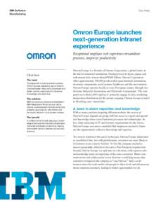 IBM Software Manufacturing Case Study  Omron Europe launches