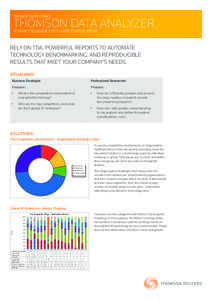 Thomson Reuters  thomson data analyzer IP ANALYSIS MADE easy—application brief  Rely on TDa. powerful reports to automate
