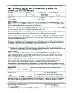 FHWA Form CA-358(c), Record of Blanket Prior Approval for Major Contract Change Order