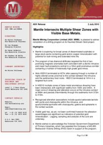 ASX Release  2 July 2010 MANTLE MINING ASX: MNM and MNMOA