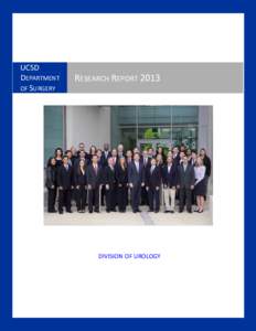 UCSD DEPARTMENT OF SURGERY RESEARCH REPORT 2013