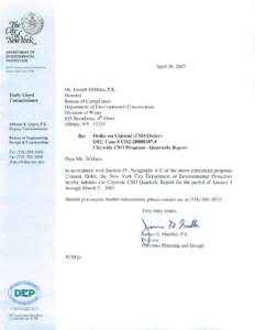 NEW YORK CITY DEPARTMENT OF ENVIRONMENTAL PROTECTION BUREAU OF ENGINEERING DESIGN & CONSTRUCTION DEC CASE # CO2[removed]Combined Sewer Overflow Order on Consent