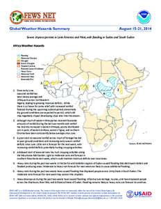 FEWS NET  FAMINE EARLY WARNING SYSTEMS NETWORK Global Weather Hazards Summary