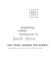 Negotiating a Political Settlement in  South Africa