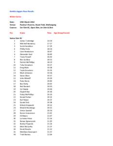 Kembla Joggers Race Results Winter Series Date: Venue: Courses: