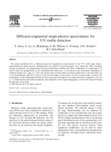 ARTICLE IN PRESS  Nuclear Instruments and Methods in Physics Research A[removed]–239 Diffusion-engineered single-photon spectrometer for UV/visible detection