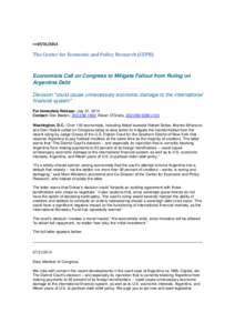 >>07[removed]The Center for Economic and Policy Research (CEPR) Economists Call on Congress to Mitigate Fallout from Ruling on Argentine Debt