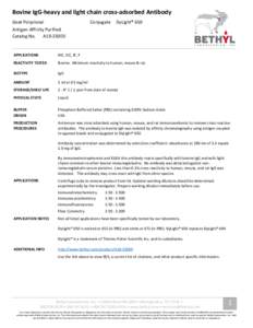 Bovine IgG-heavy and light chain cross-adsorbed Antibody Goat Polyclonal Conjugate  DyLight® 650