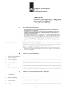 Application for family members of your employee via recognised sponsor 1		  Who can submit this application?
