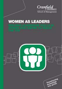 WOMEN AS LEADERS  BUILDING LEADERSHIP SKILLS IN WOMEN WHO ASPIRE TO REACH THE TOP