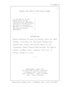 Proceeding 1 BEFORE THE STATE OF OHIO BALLOT BOARD[removed]In the Matter of the