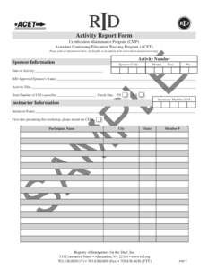 CMP_ACET Activity Report Form.indd