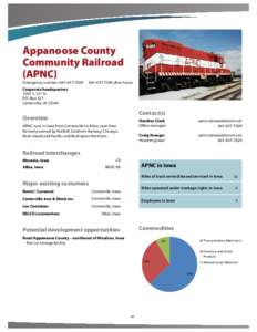 Appanoose County Community Railroad (APNC) Emergency number: [removed]