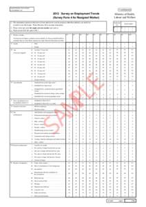 General Statistics Survey based on the Statistics Act ConfidentialSurvey on Employment Trends