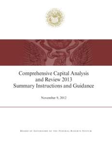 Comprehensive Capital Analysis  and Review 2013 Summary Instructions and Guidance