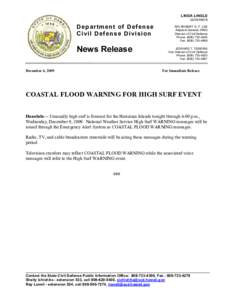 National Weather Service / Flood warning / Coastal flood / Emergency Alert System / Warning label / SURF / Management / Physical geography / Civil defense / Flood control / Emergency management
