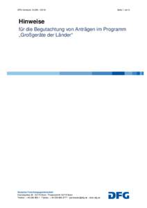 DFG-Vordruck – Seite 1 von 6 Hinweise für die Begutachtung von Anträgen im Programm